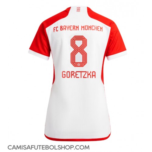 Camisa de time de futebol Bayern Munich Leon Goretzka #8 Replicas 1º Equipamento Feminina 2023-24 Manga Curta